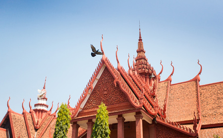 The National Museum of Cambodia (Sala Rachana) Phnom Penh, Cambodia. This is Cambodia's largest museum of cultural history and is the country's leading historical and archaeological museum.のeditorial素材