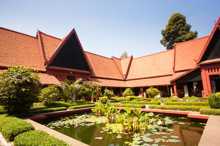 The National Museum of Cambodia (Sala Rachana) Phnom Penh, Cambodia. This is Cambodia's largest museum of cultural history and is the country's leading historical and archaeological museum.のeditorial素材