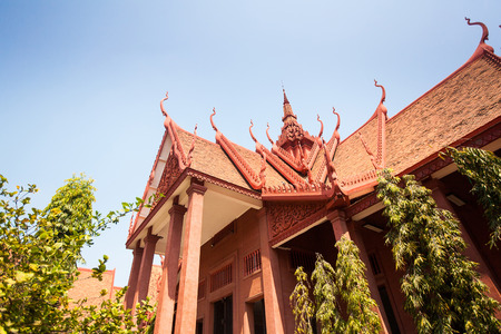 The National Museum of Cambodia (Sala Rachana) Phnom Penh, Cambodia. This is Cambodia's largest museum of cultural history and is the country's leading historical and archaeological museum.のeditorial素材