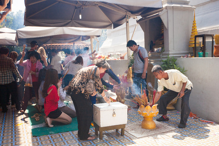 PHNOM PENH, CAMBODIA - 31 JANUARY 2014 People celebrate Chinese New Year on 31 of january 2014, in Phnom Penh, Cambodiaのeditorial素材