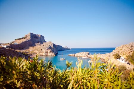 Greek islands - Rhodes, Lindos bayの写真素材