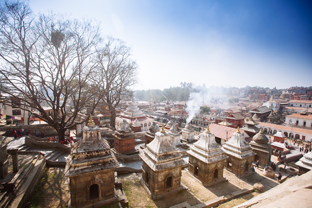 Pashupatinath Temple  located on the banks of the Bagmati River in the eastern part of Kathmandu, the capital of Nepal.の写真素材