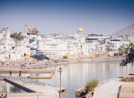 View of the City of Pushkar, Rajasthan. Ðne of the holiest city in India.のeditorial素材