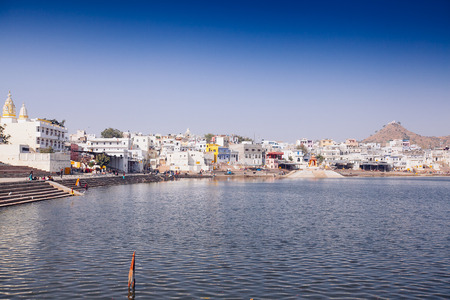 View of the City of Pushkar, Rajasthan. Ðne of the holiest city in India.のeditorial素材