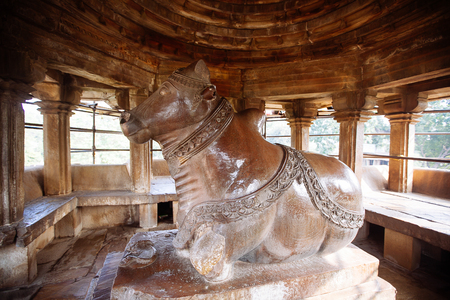 Interior of Hindu and Jain temples in Khajuraho city. Madhya Pradesh, India.のeditorial素材