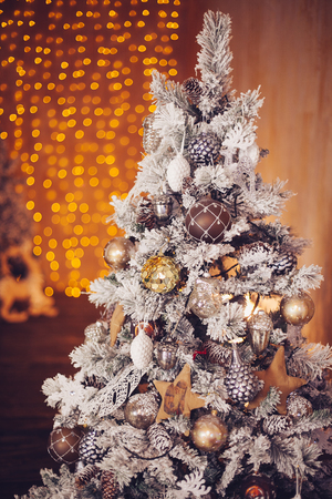 Decorated Christmas tree. Merry Christmas and Happy Ney Year!の写真素材