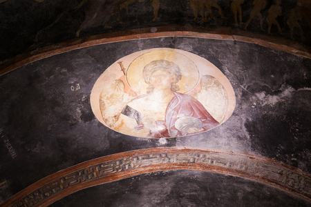 ISTANBUL, TURKEY - JANUARY 15, 2018: Interior and ancient mosaic in the Church of the Holy Saviour in Chora, or Kariye Camii in Istanbul, Turkeyのeditorial素材