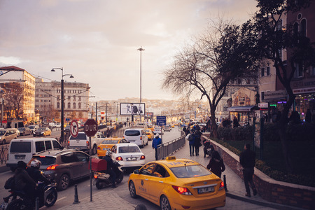 ISTANBUL, TURKEY - JAN 17:  Istanbul Street on Jan 17, 2018 in Istanbul, Turkey.  Popular destination in Turkeyのeditorial素材