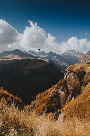 The mountains in the Georgia in autumn, Kazbegi regionの写真素材