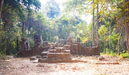 temple Wat Ek Phnom near the Battambang city  in Cambodiaの写真素材