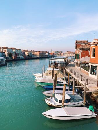 MURANO, ITALY - JANUARY 20, 2020: island of Murano in the lagoon of Venice in Italy.のeditorial素材