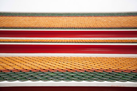 Colorful decoration in temple Wat Pho in Bangkok, Thailandの写真素材