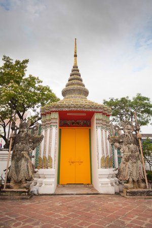 Authentic Thai Architecture in Wat Pho at Bangkok, Thailandの写真素材