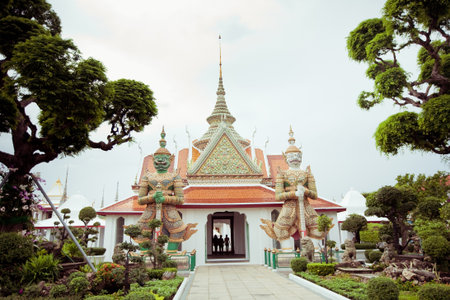 The famous temple near Wat Arun in Bangkokの写真素材