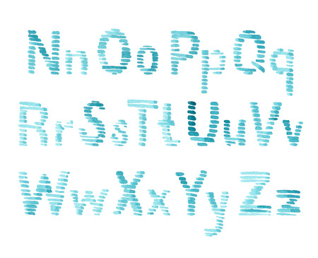 Hand drawn watercolor nautical striped font.のイラスト素材