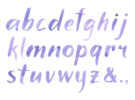 Hand drawn watercolor fontのイラスト素材