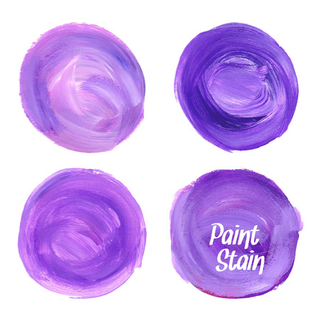 oil paint texture stains set. Purple colors.のイラスト素材