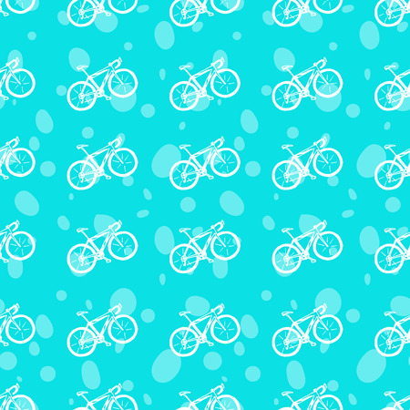Seamless pattern with hand drawn bicycle.のイラスト素材