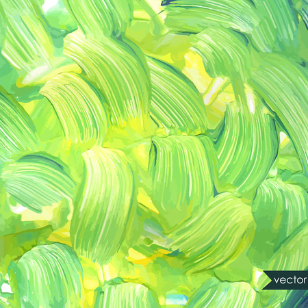 Hand drawn oil painting background. Green brush strokes. Spring colors.のイラスト素材