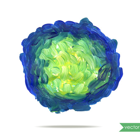 Hand drawn oil painting background. Green brush strokes. Spring colors.のイラスト素材