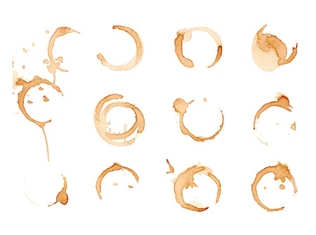 ?offee stains set isolated on white. Vector illustration.のイラスト素材