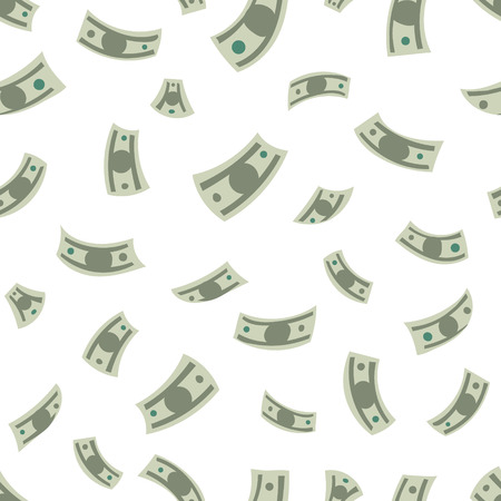 Money background. Vector seamless pattern with dollars.のイラスト素材