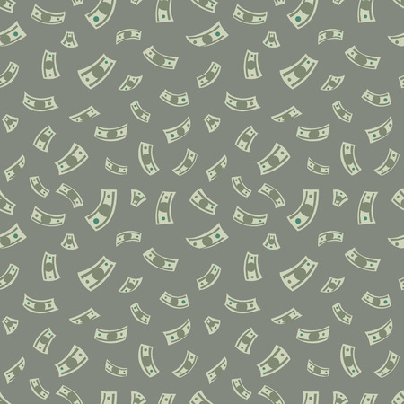 Money background. Vector seamless pattern with dollars.のイラスト素材