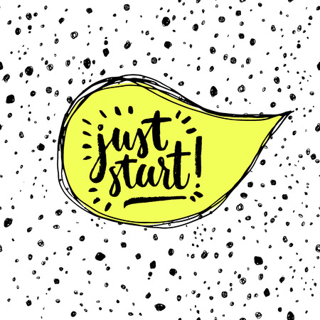 Just start! inspiration quoteのイラスト素材