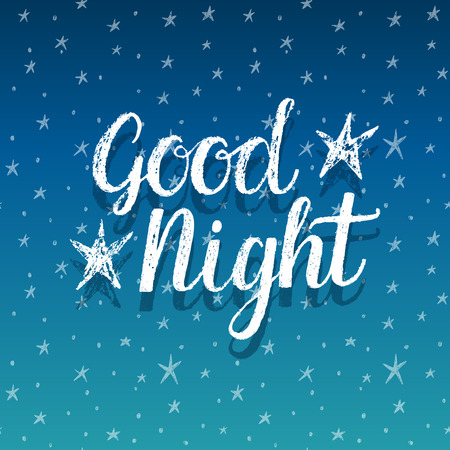 Good night, hand lettering illustrationのイラスト素材