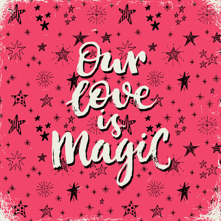 Our love is magic. Valintines day card.のイラスト素材