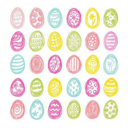 Hand drawn vector easter eggsのイラスト素材