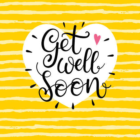 Get well soon text. Lettering for invitation and greeting card, prints and posters. Modern calligraphic designのイラスト素材