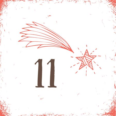 Christmas advent calendar set. Printable card.のイラスト素材