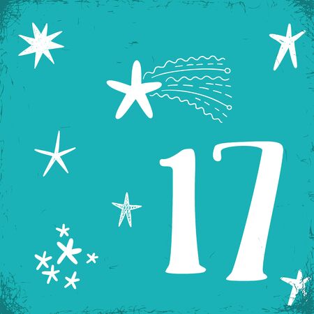 Christmas advent calendar set. Printable card.のイラスト素材