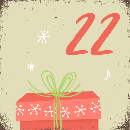 Christmas advent calendar set. Printable card.のイラスト素材