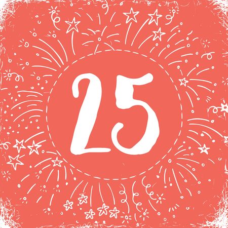 Christmas advent calendar set. Printable card.のイラスト素材
