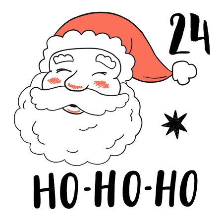 Christmas advent calendar set. Printable card.のイラスト素材