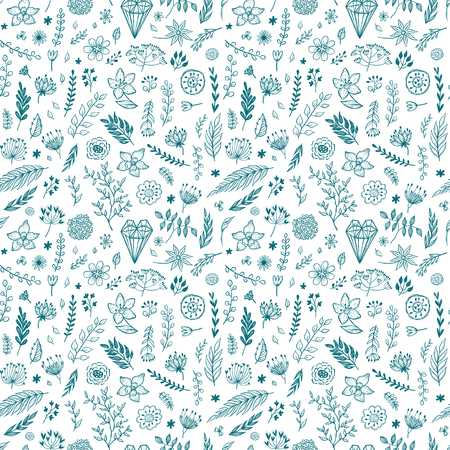 Seamless vector floral pattern. Summer, spring, romantic design.のイラスト素材