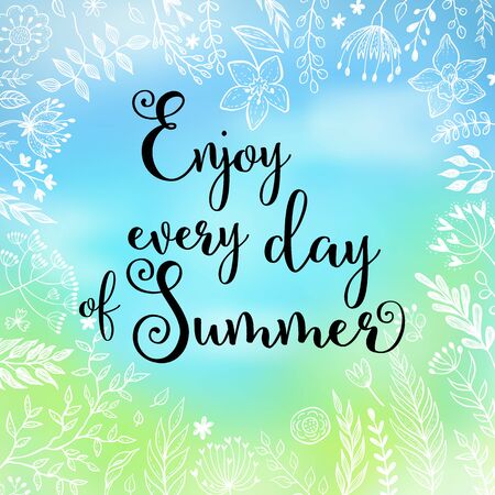 Enjoy every day of summer illlustrationのイラスト素材