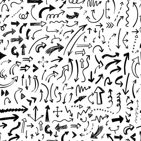 Hand drawn vector arrows seamless patternのイラスト素材