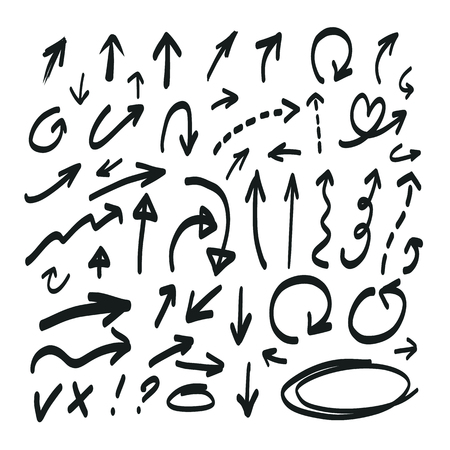 Hand drawn vector arrows set.のイラスト素材