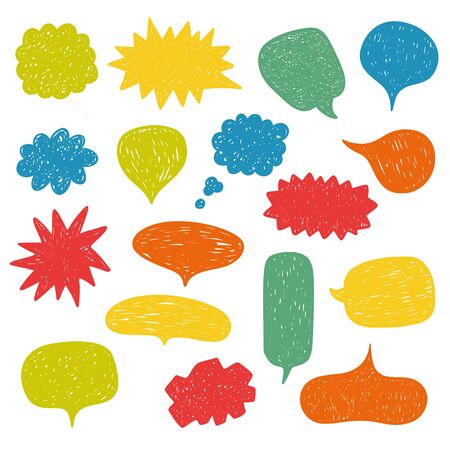 Colorful speech bubbles vector set.のイラスト素材