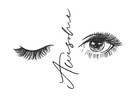 Vector art design, closed and open eye with long lashes, beautiful eyelashes. Fashion illustration, tee shirt slogan designのイラスト素材