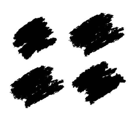 Paint brush strokes and grunge stains. Vector collection.のイラスト素材