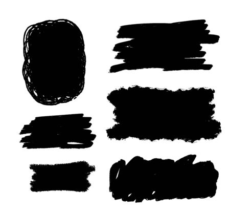 Paint brush strokes and grunge stains. Vector collection.のイラスト素材