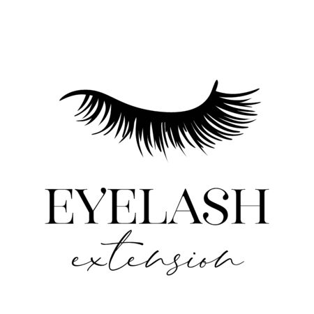 Illustration for Eyelash extension. Vector illustration of closed eye isolated on white. - Royalty Free Image