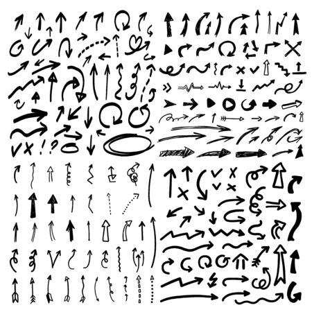 Hand drawn vector arrows set.のイラスト素材