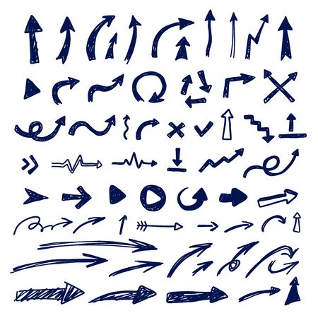 Hand drawn vector arrows set.のイラスト素材