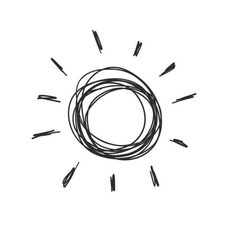 Funny hand drawn doodle sunのイラスト素材