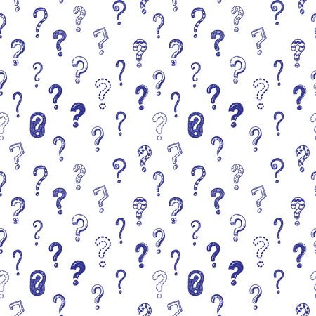 Doodle questions hand drawn seamless patternのイラスト素材